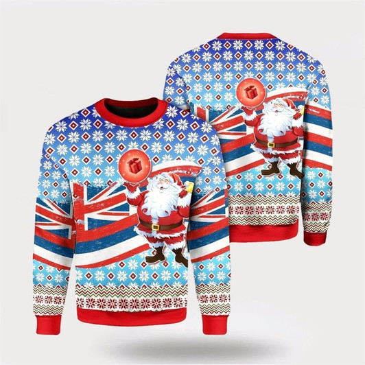 Goofygearprints Flag Santa Claus Pattern Ugly Christmas Sweater For Men And Women, Best Gift For Christmas, The Beautiful Winter Christmas Outfit