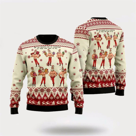 Goofygearprints Christmas Seven Sexy Santa Claus Ugly Christmas Sweater For Men And Women, Best Gift For Christmas, The Beautiful Winter Christmas Outfit