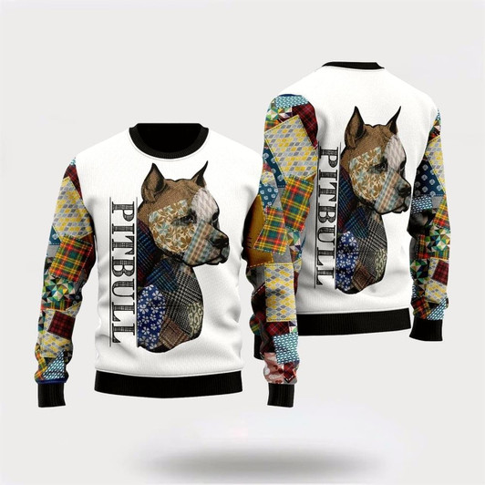 Goofygearprints Pitbull Patchwork Seamless Ugly Christmas Sweater For Men And Women, Gift For Christmas, Best Winter Christmas Outfit