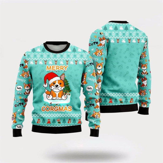 Goofygearprints Cute Dog Merry Corgmas Ugly Christmas Sweater For Men And Women, Gift For Christmas, Best Winter Christmas Outfit
