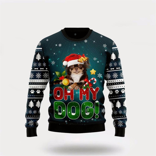 Goofygearprints Chihuahua Oh My Dog Ugly Christmas Sweater For Men And Women, Gift For Christmas, Best Winter Christmas Outfit