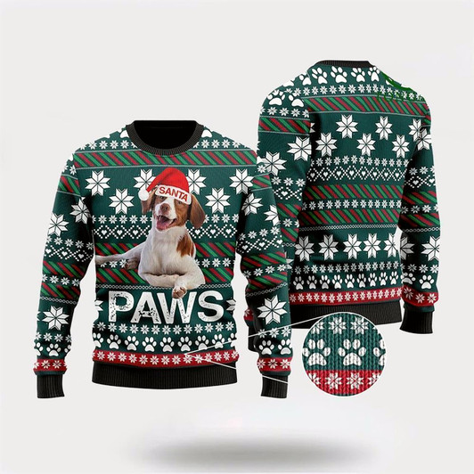 Goofygearprints Brittany Santa Printed Ugly Christmas Sweater For Men And Women, Gift For Christmas, Best Winter Christmas Outfit