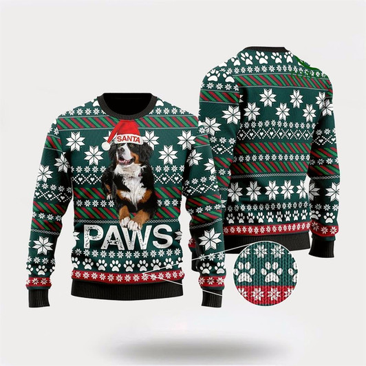 Goofygearprints Bernese Mountain Dog Santa Printed Ugly Christmas Sweater For Men And Women, Gift For Christmas, Best Winter Christmas Outfit