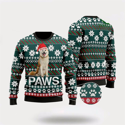 Goofygearprints Akita Santa Printed Ugly Christmas Sweater For Men And Women, Gift For Christmas, Best Winter Christmas Outfit