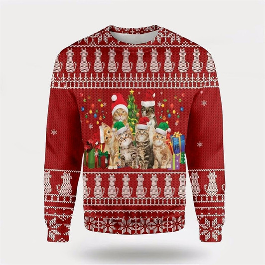 Goofygearprints Cat Lovers Christmas Ugly Christmas Sweater For Men And Women, Best Gift For Christmas, Christmas Fashion Winter