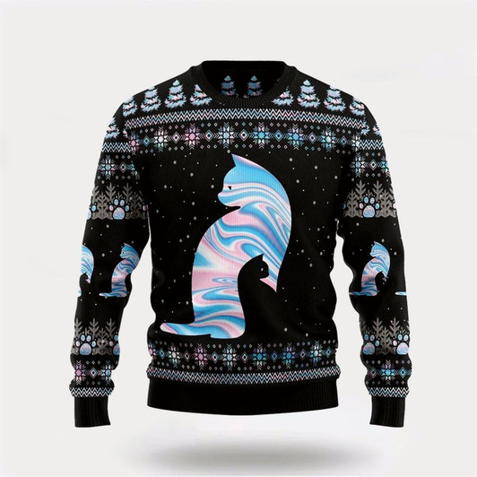 Goofygearprints Cat Hologram Ugly Christmas Sweater For Men And Women, Best Gift For Christmas, Christmas Fashion Winter