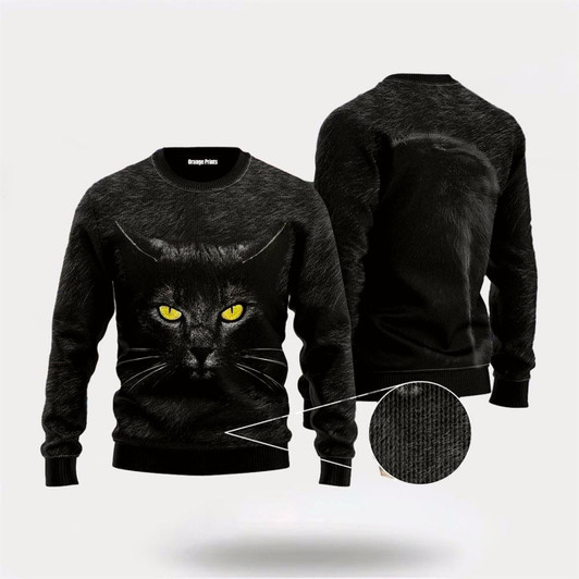 Goofygearprints Black Cat Ugly Christmas Sweater For Men And Women, Best Gift For Christmas, Christmas Fashion Winter