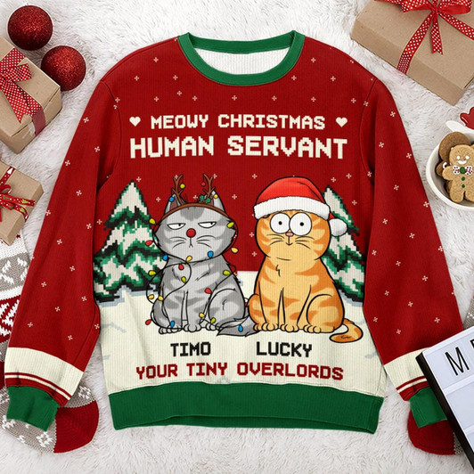 Goofygearprints Have Yourself A Very Meowy Christmas - Cat Personalized Custom Ugly Sweatshirt - Unisex Wool Jumper - Christmas Gift For Pet Owners, Pet Lovers
