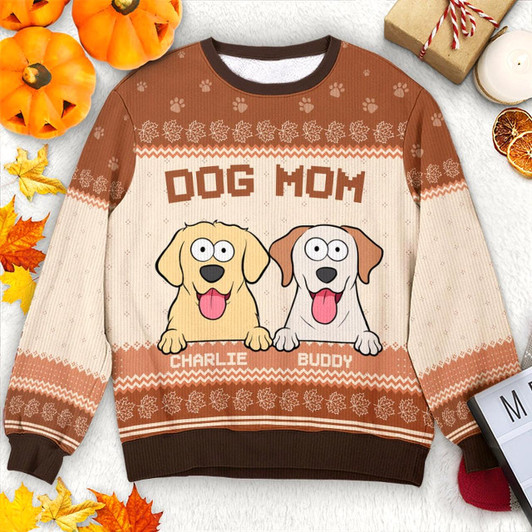 Goofygearprints Best Cat Mom Ever - Dog & Cat Personalized Custom Ugly Sweatshirt - Unisex Wool Jumper - Autumn Fall Gift For Pet Owners, Pet Lovers