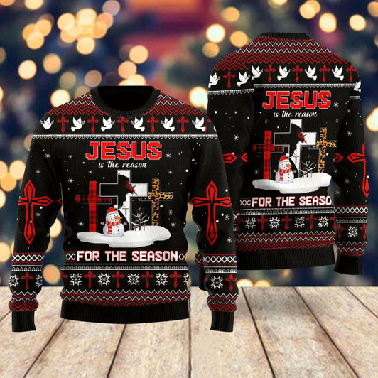 Goofygearprints Jesus The Reasonfor The Season Ugly Christmas Sweater For Men & Women - Jesus Christ Sweater - God Gifts Idea