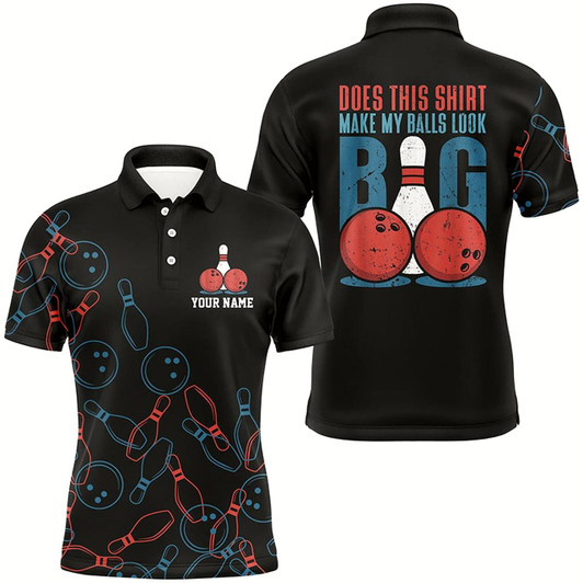 Goofygear Funny Retro Men Bowling Shirts, Personalized Bowlers Jersey Does This Shirt Make My Balls Look Big