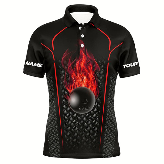 Goofygear Bowling Shirt For Men Custom Polo Bowling Jersey 3D Bowling Team Shirt For Men Red