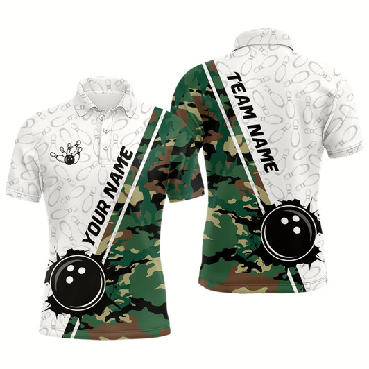 Goofygear Personalized Bowling Shirts For Men Polo Camouflage Bowling Team Jersey
