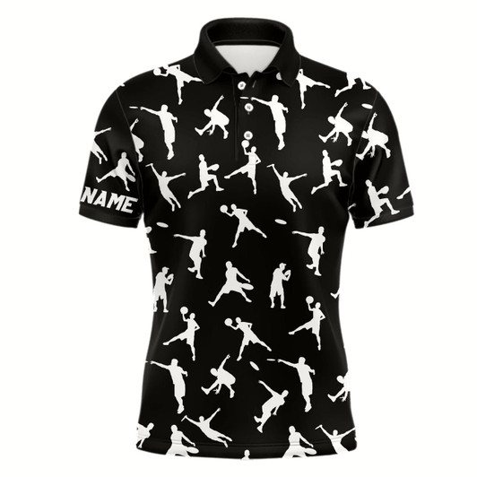 Goofygear Black Mens Disc Golf Polo Shirt Custom Disc Golf Jerseys, Disc Team Golf Shirt For Mens