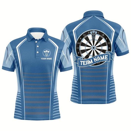 Goofygear Personalized Darts Blue Mens Polo Shirts Custom Darts Shirt For Men Dart Jerseys