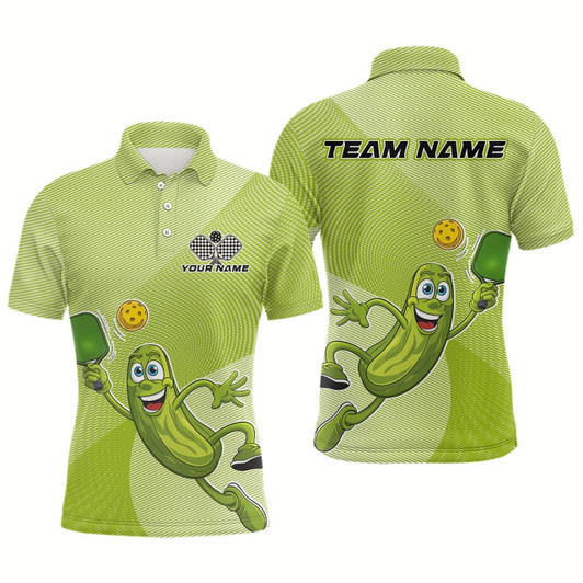 Goofygear Custom Funny Pickles Play Pickleball Polo Shirts For Men, Pickleball Team Shirt Style 3