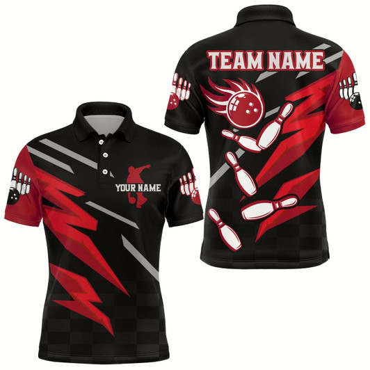 Goofygear Bowling Polo Shirt For Men Custom Bowling Jersey Team League Bowling Shirts