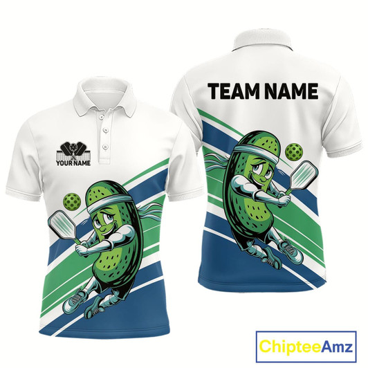 Goofygear Custom Funny Pickles Play Pickleball Polo Shirts For Men, Pickleball Team Shirt Style 5