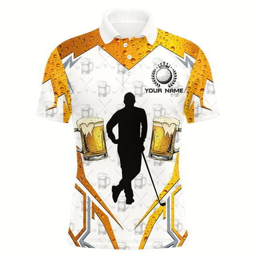 Goofygear Men Golf Polo Shirts Custom Golf And Beer Cool Golf Shirts For Men, Golf Gifts For Men