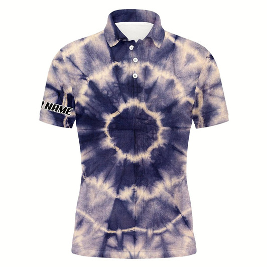 Goofygear Mens Golf Polo Shirts With Tie Dye Pattern Custom Name Pattern Golf Shirt For Men, Golf Tops Mens Style 1