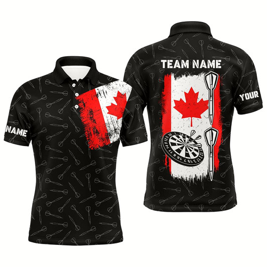 Goofygear Canada Flag Darts Men Polo Shirt Custom Patriotic Darts Shirt For Men Dart Team Jersey