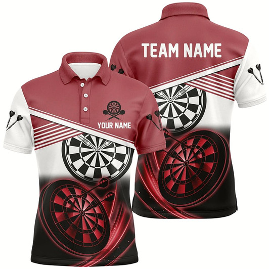 Goofygear Personalized Red Black Darts Men Polo Shirt Custom Cool Darts Shirt For Men Team Jersey