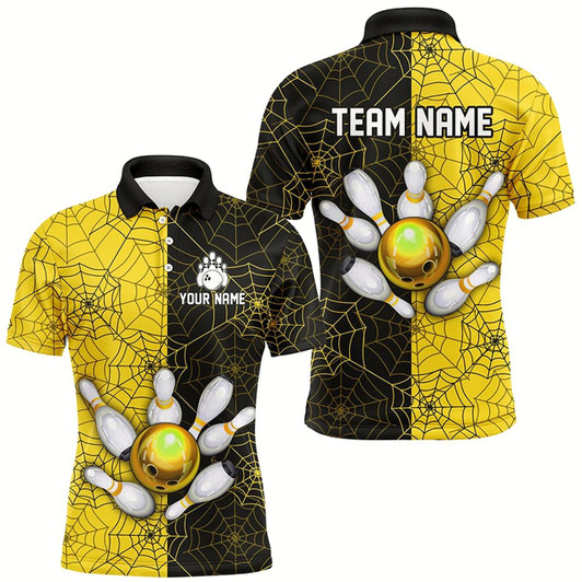 Goofygear Custom Camo Polo Bowling Shirt Men Spider Bowling Team Jersey Multicolor