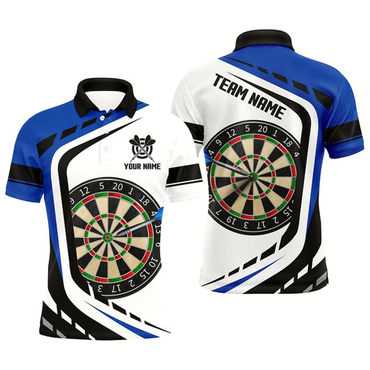 Goofygear Personalized Dartboard Blue Jerseys Men Darts Polo Shirts Custom Darts Uniform For Team Player