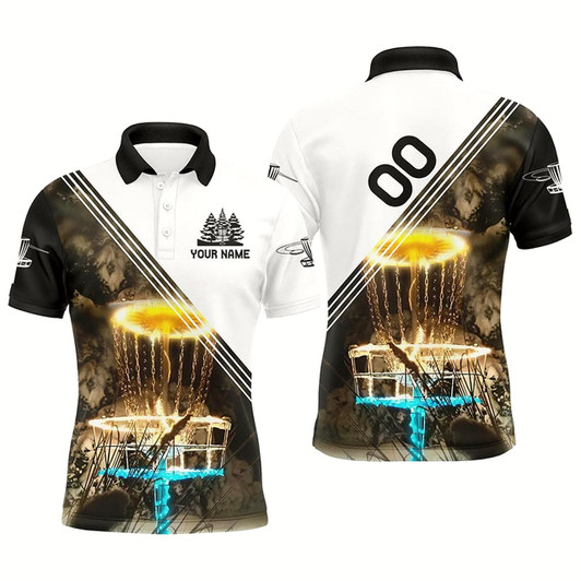 Goofygear Custom Name And Number Disc Golf Men Polo Shirts, Gift For Disc Golf Lovers, Disc Golf Shirts For Men