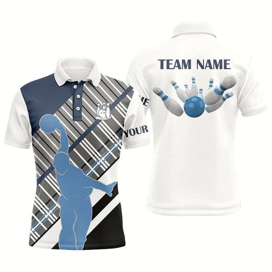 Goofygear Men'S Bowling Short Sleeve Polo Shirt Custom Name Team Men Bowlers Jersey, Bowling Gift For Men