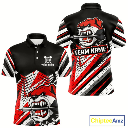 Goofygear Bulldog Play Dart Arrow Custom Darts Polo Shirt For Men - Darts Team Jersey