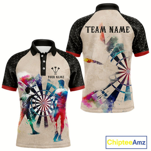 Goofygear Human Play Darts Custom Colorful Darts Polo Shirt For Men - Darts Team Jersey