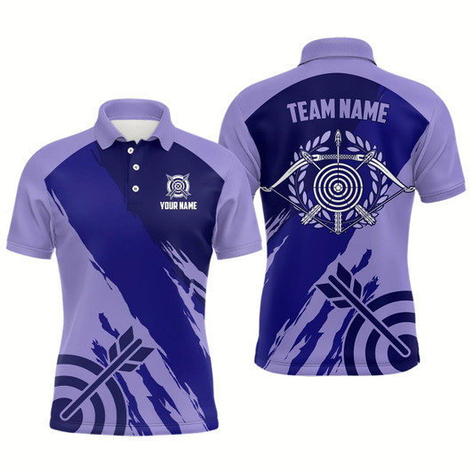 Goofygear Personalized Purple Jerseys Archery Men Polo Shirts Custom Archery Target Shirts, Archery Jerseys