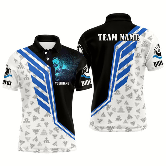 Goofygear 3D Billiard Player Custom Name Billiard Polo Shirts For Men, Personalized Billiard Shirts Style 2