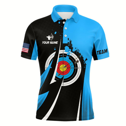 Goofygear Personalized Blue Jerseys Archery Mode Polo Shirts For Men Custom Archery Jerseys Team Shirts