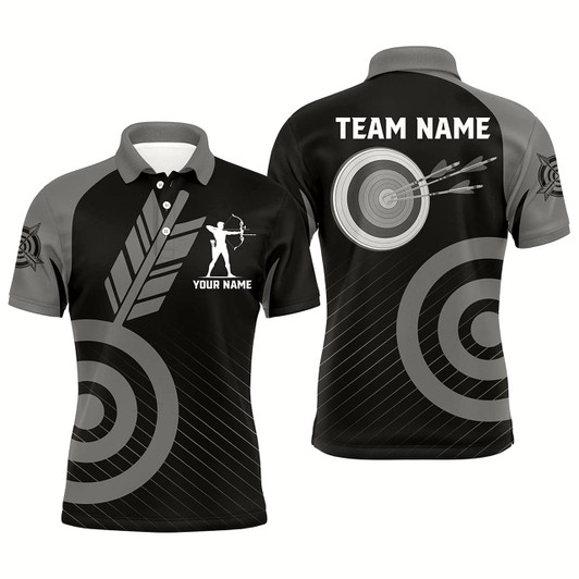 Goofygear Personalized Grey Archery Jerseys For Men Custom Archery Polo Shirts Team League Archery Shirts