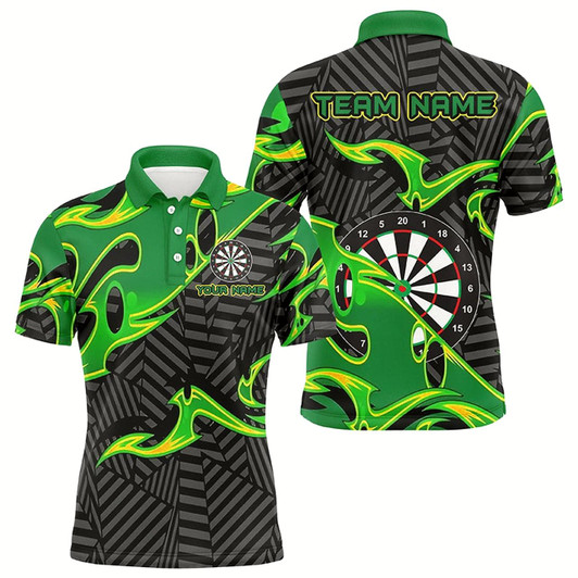 Goofygear Black Green Personalized Men Darts Polo Shirts Custom Darts Shirts For Darts Team Jerseys