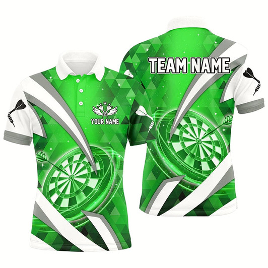 Goofygear Personalized Green Jerseys Darts Board 3D Men Darts Polo Shirts Custom Team League Darts Shirts