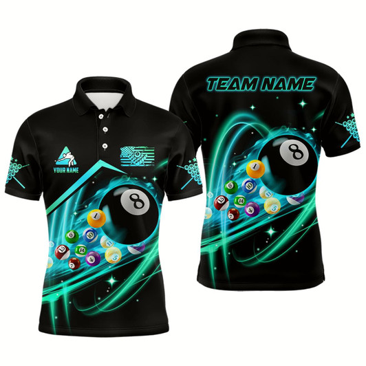 Goofygear Custom Billiard Balls 3D All Over Print Billiard Polo Shirts For Men, Custom Billiard Team Shirts