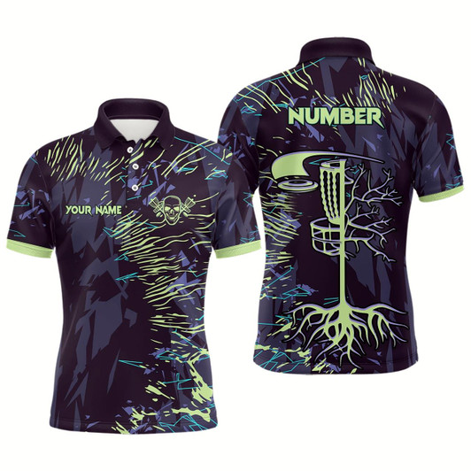 Goofygear Mens Disc Golf Polo Shirt Custom Name, Number Disc Golf Jersey, Mens Disc Golf Apparel