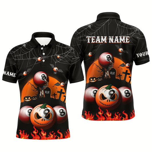 Goofygear Personalized Billiard Halloween 3D Printed Men Polo Shirts Best Custom Halloween Gifts