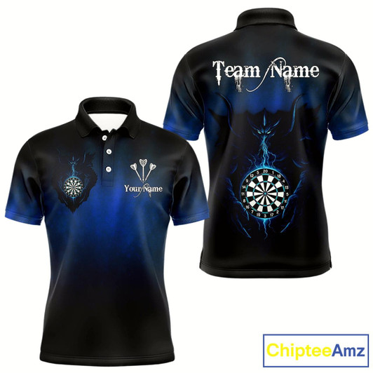 Goofygear Lightning Dartboard Men'S Darts Polo Shirt Custom Name For Players - Darts Jersey