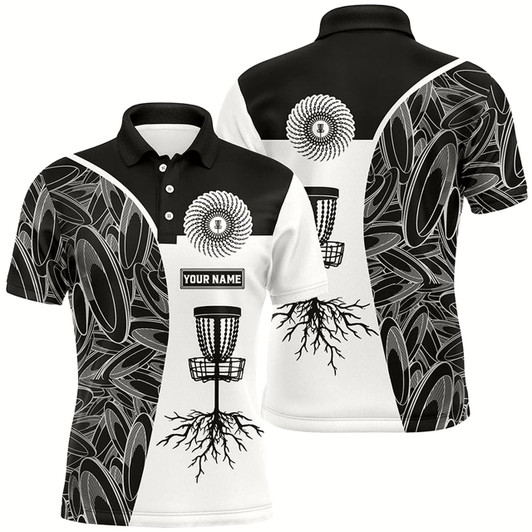Goofygear Black Camo White Mens Disc Golf Polo Shirt Custom Disc Golf Jerseys Team Mens Disc Golf