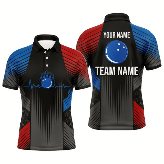 Goofygear Usa Bowling Shirt For Men Custom Bowling Team Jersey Men'S Bowling Polo Shirt Bowling Gift