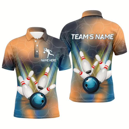 Goofygear Personalized Bowling Polo Shirt For Men 3D Bowling Jersey Custom Bowling Team League Shirts