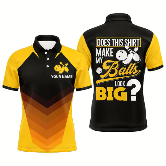 Goofygear Funny Polo Bowling Shirt For Men, Custom Name Bowling Jersey Short Sleeve, Gift For Bowlers