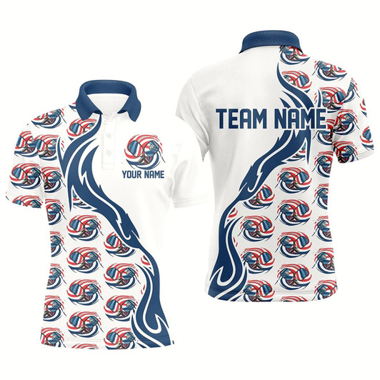 Goofygear Custom American Flag Patriotic Pickleball Polo Shirts For Men, Us Flag Pickleball Jerseys Style 2