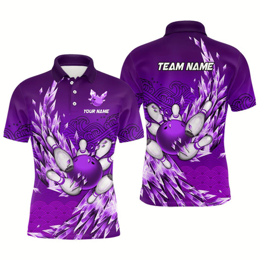 Goofygear Ice Purple Bowling Shirts For Men Custom Bowling Team Uniform Bowlers Outfits