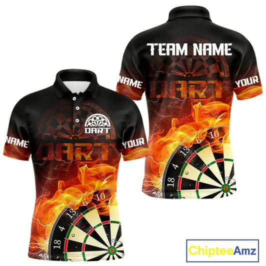 Goofygear Persionalized Flame Smokes Dart Doards Dart Shirt For Men, Custom Dart Jerseys Style 2