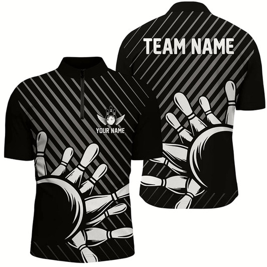 Goofygear Personalized Bowling Jersey With Name And Team Name Bowling Jersey Bowling Polo Shirt For Men Style 2